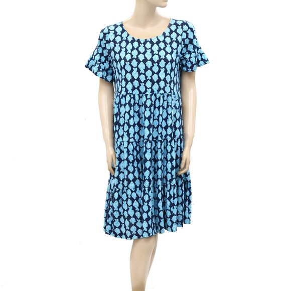 Lilly Pulitzer Jodee Short Sleeve Swing Dress Cotton Printed Ruffle XS 282110 - Picture 5 of 8